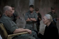 Volumnia kneels before Coriolanus